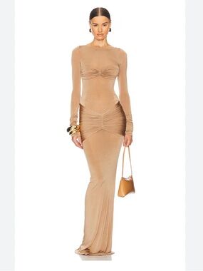 Helsa Josephine Dress in Truffle